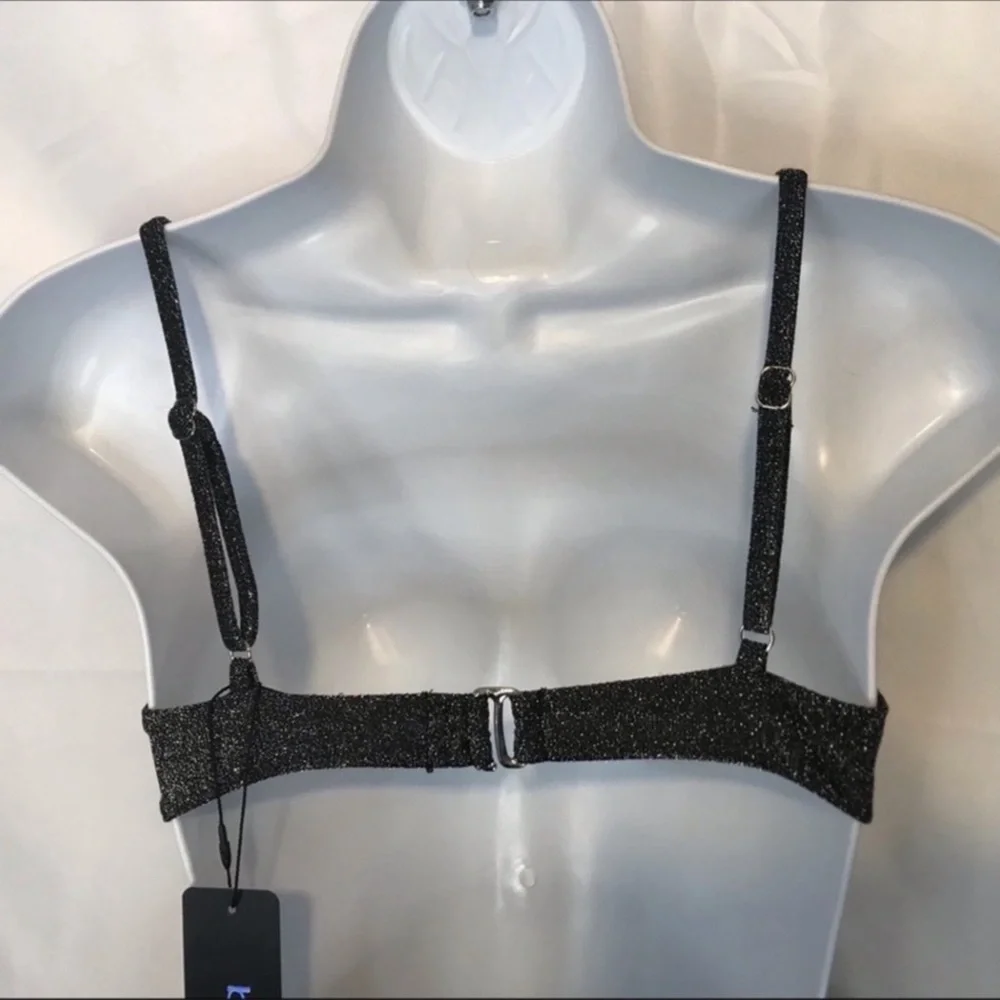 Bebe bikini swimsuit metallic shimmer NWT